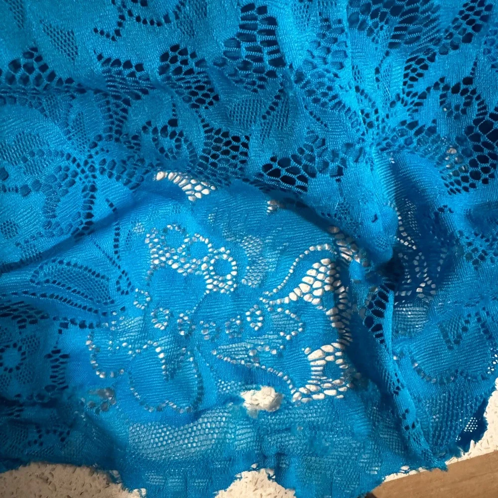 bebe blue lace mini dress - Picture 9 of 9